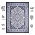 thumbnail image 3 of Machine Washable Medallion Oriental Area Rug- Grey and Ivory White - 5x8, 3 of 5