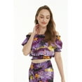 thumbnail image 4 of Women's Hawaiian Off-Shoulder Smock Top in Sunset Purple M, 4 of 5