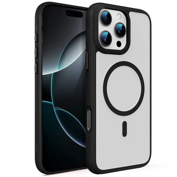 Magnetic Shockproof for iPhone 16 Pro Case,18N Mighty Magnetic, 10FT Military Grade Drop Tested, Fit for MagSafe, Protective Hard Back Plastic Slim Phone Case for iPhone 16 Pro 6.3",