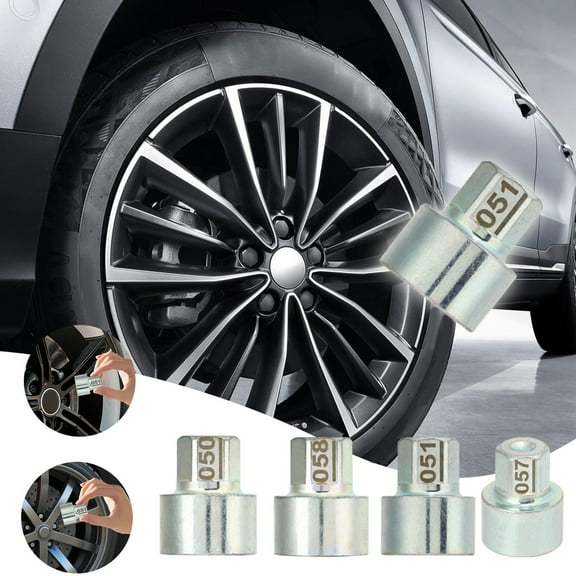 Vacemry 4Pcs Car Tools, Wheel Lock Nut Remover, Hub Screw Socket for Tire Removal, Special Tool for Anti-TheftHangerNuts, Multi-Model Socket for Cars