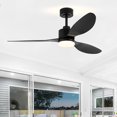 thumbnail image 6 of ALKAFY 52 inch Matte Black Modern Ceiling Fan - LED Light, Remote, 3 ABS Blades, 6-Speed for Bedroom/Living Room/Office, 6 of 9