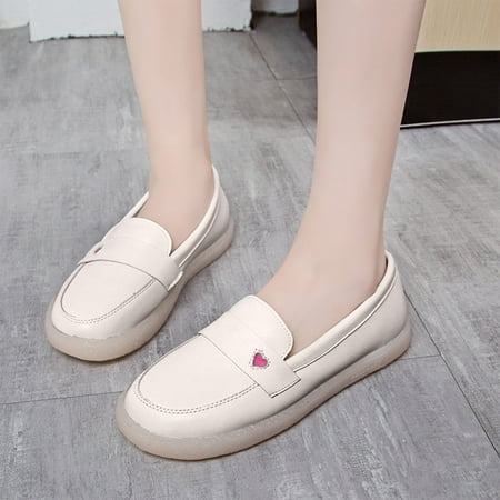 

uikmnh Women Shoes Fashion Autumn Women Casual Shoes Flat Soft Sole Wear Comfortable Solid Color Simple Style Beige 7