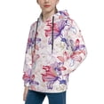 thumbnail image 2 of Balery Lilies Flowers Pattern Boys Hoodie, Youth Pullover Hooded Sweatshirt, Kangaroo Pocket Hoodie for Kids Girls -Medium, 2 of 6