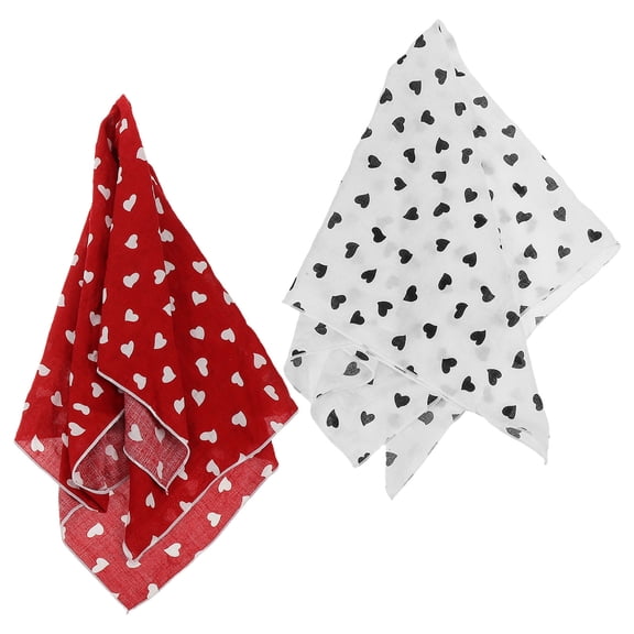 Milisten 2 Pcs Heart Print Scarf for Women Multi-Purpose Use Cotton and Linen