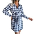thumbnail image 1 of Pompotops Mode Femme Robe Chemise Décontractée à Manches Longues avec Bretelles en Solde, 1 of 5