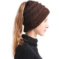 thumbnail image 1 of GFDYREE Bonnet Chignon en Tricot de Qualité CC (Brun Moucheté), 1 of 1