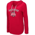 thumbnail image 2 of Women's Colosseum Scarlet Ohio State Buckeyes My Lover Lightweight Hooded Long Sleeve T-Shirt, 2 of 3