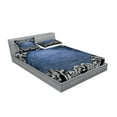 thumbnail image 2 of Ambesonne Victorian Fitted Sheet & Pillow Sham Set, Gothic Iron Ornament, Calking, Dark Blue Grey, 2 of 2