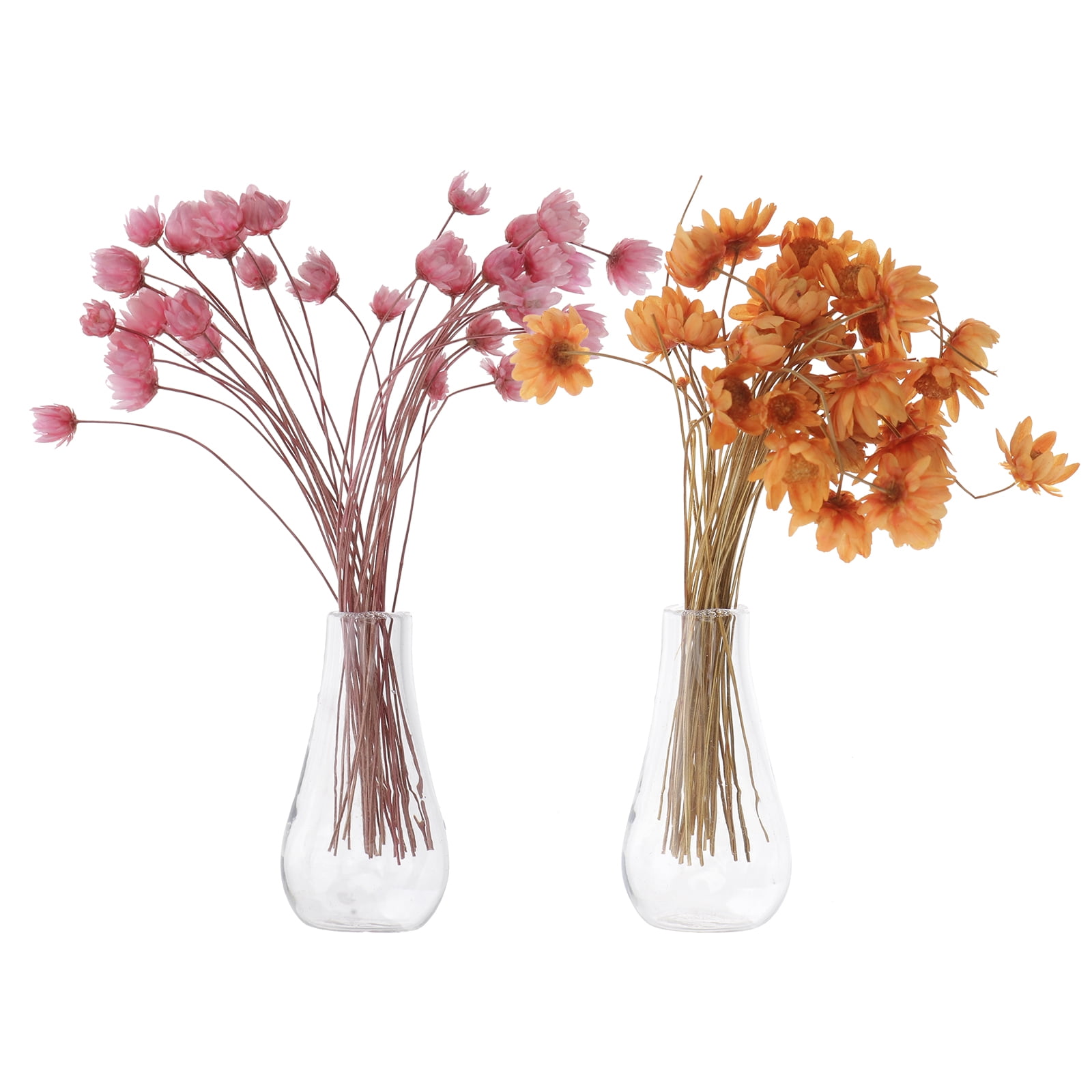 2 Sets Mini House Vases Adornment Miniature Glass Flower Pots Ornaments