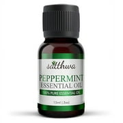 Satthwa Peppermint Essential Oil 100% Pure, Natural, Undiluted & Therapeutic Grade For Hair, Dandruff, Skin, Face, Cold, Congestion, Steam, Diffuser Muscles & Aromatherapy (15 ML) (15ml)