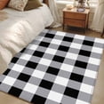 thumbnail image 5 of Rectangle Area Rug 4x6ft, Black White Buffalo Plaid Non-Shedding Washable Area Rug, Modern Minimalist Checkered Non Slip Low-Profile Rugs for Living Room, Bedroom Dining Room, 5 of 9