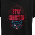 thumbnail image 3 of Instant Message - Stay Sinister Cat  - Women's Short Sleeve Graphic T-Shirt, 3 of 6