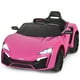 thumbnail image 1 of Costway Vehículo eléctrico RC de 12V para niños, vehículo eléctrico de 2,4G con luces y puertas que se pueden abrir MP3, color rosa, 1 of 3