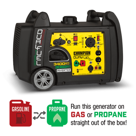 Champion 100263 3400 Watt Dual Fuel RV Ready Portable Inverter Generator with Electric (Best Deals On Portable Generators)
