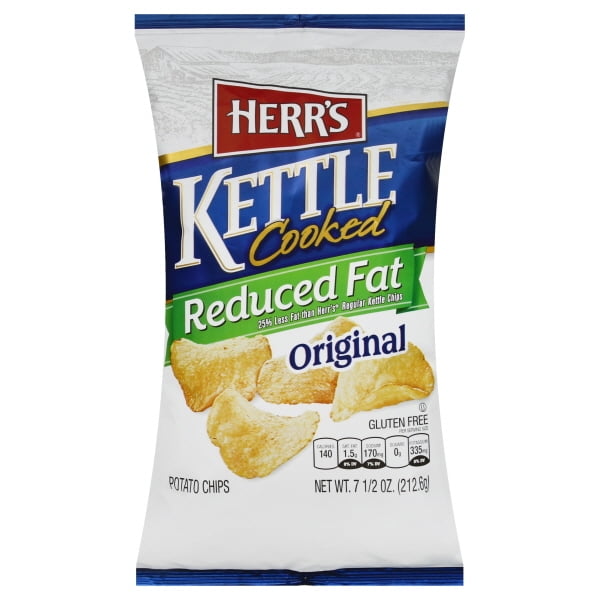 Herr's Reduced Fat Kettle Cooked Potato Chips, 8 Oz.
