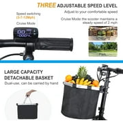 TopMate 3 Wheel Electric Scooter Lightweight Folding Powered Mobility Scooter for Adult Seniors with Seat and Removable Battery, 350W Motor & 3+1 Speed Adjustable E-Trike with Basket & LED display