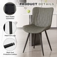 thumbnail image 6 of Hawsaiy Dining Chairs Set of 6,Modern Armless PU Leather Accent Chairs with Sturdy Metal Legs for Dining Room,Living Room,Gray, 6 of 6