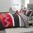 thumbnail image 5 of Davulos 6 Piece Geometric Pattern Red Comforter Set，Queen Bed in a Bag Set , Stylish Bedding Set with Comforter, Flat Sheet, Fitted Sheet, 2 Pillowcases & 1 Decorative Pillowcase, 5 of 8