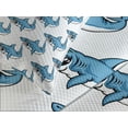 thumbnail image 4 of Ambesonne Ocean Quilted Bedspread Set 3 Pcs, Sea Fierce Wild Shark, Queen Size, Blue White, 4 of 5
