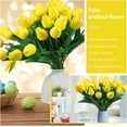 thumbnail image 4 of 50 Pcs Tulips Artificial Tulips Flowers PU Fake Tulips 13 Inch Faux Flowers Cemetery Flowers for Easter Spring Home Room Office Party Wedding Decoration Bouquet Centerpiece (Yellow), 4 of 14