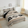 thumbnail image 3 of jejeloiu Vintage Aztec Geometric Full Size Comforter Sets,Boho Bohemain Geometrry Bedding Comforter Set,Beige Black Brown Bedding Sets,Super Cozy Room Decor Reversible,3-Piece, 3 of 8