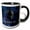 Black/White, variant on 3drose, Fun Gray Alien and Ufo in Space for Area 51 Conspiracy Theories., 15oz Mug