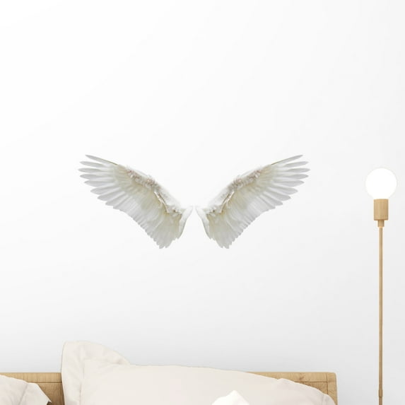 White Wings Plumage Wall Decal Wallmonkeys Peel and Stick Graphics (18 in W x 10 in H) WM502666