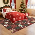 thumbnail image 2 of HOMERRY Xmas Rug Plaid Home Decor Carpet Indoor Modern Washable Non-slip Throw Rug for Living Room 5' x 7' Red, 2 of 5