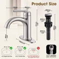 thumbnail image 2 of Wowkk Brass Bathroom Faucets Brushed Nickel Bathroom Sink Faucets Single Handle Vanity Faucets Pop-Up Drain Included, Modern RV Faucets with Water Supply Line and Deck Mount 1 or 3 Hole, 2 of 10