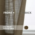 thumbnail image 4 of Linen Blend Textured Grommet Window Curtain Panels for Kitchen Living Room Bedroom Farmhouse Window Treatment Drapes, 37 x 95 Inch, 2 Panels.Brown, 4 of 6