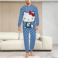thumbnail image 2 of Hello Kitty Unisex Onesie Pajamas Zipper Jumpsuit Hooded One Piece Sleepwear for Family Mens Womens, 2 of 7
