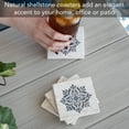 thumbnail image 4 of CounterArt Blue Medallion Natural Absorbent Shell Stone Coaster 4-Pack, 4 of 7