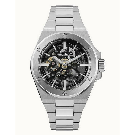 Ingersoll The Baller Stainless Steel Black Skeleton Dial Automatic I15002 Men's Watch