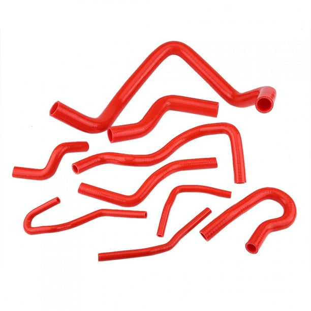 Manguera de radiador para Honda Civic D15 D16 SOHC EG/EK 1992-2000,9pcs Kit de manguera de radiador automático de silicona(rojo) Ecomeon no