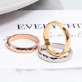 thumbnail image 1 of Anillo de acero de titanio con forma de flor de onda de 3 mm y estilo frío de lujo con diamantes a cuadros para mujer, 1 of 5