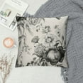 thumbnail image 2 of COMIO UPOOS Throw Pillow Cover Floral Vintage with Victorian Bouquet of Black Flowers on White Garden Roses Tulips Delphinium Petunia Decorative Pillow Case Home Decor Square  Pillowcase, 2 of 5