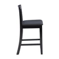 thumbnail image 3 of Linon Torino Full Back Wood Counter Stool, 24" Seat Height, Black Finish with Black Fabric, 3 of 9