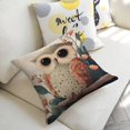 thumbnail image 5 of Owl flowery branch Linen toss pillowcase Decoration pillowcase Gift preferred 20x20" Cushion cover 1 set Sofa pillowcase Sofa bedroom living room car, 5 of 8