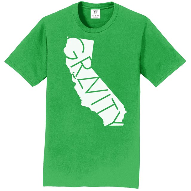 Camiseta de manga corta de Gravity Trading Cali - Pro Kelly Green - White Logo - Medium Gravity Trading Camiseta de manga corta