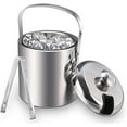 thumbnail image 1 of Silver Ice Container With Double-Wall Stainless Steel, Space-Saving Design For Cocktail Bar Or Party, Portable Cooler Keeps Drinks Refreshingly Cold, 1 of 5