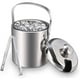thumbnail image 1 of Cubiteras, Cubitera de doble pared de acero inoxidable de 1,2 litros con pinzas y tapas, Cubitera gruesa Cubitera de hielo con pinzas para fiestas, vino, cervezas, etc. -14×25cm (Silver1, 1) Vhermosa WL-00279, 1 of 5