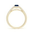 thumbnail image 2 of ANGARA Natural 1.05 ct Blue Sapphire Engagement Ring with Diamond Halo in 14K Yellow Gold for Women (Size-7x5mm) | September Birthstone, Anniversary, Jewelry Gift for Women | Natural Sapphire Ring, 2 of 9