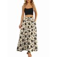 thumbnail image 4 of Women'S Flowy Maxi Skirt Summer Pleated High Waisted Casual Long Skirts with Pockets Leaf Flower XXL, 4 of 8