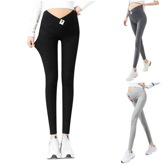 Bixock Maternity Pants,Womens Over The Belly Pants,Pregnant Women Wear Oversized High Waisted Support Pants The Outside While Pregnant Women Wear Leggings
