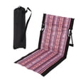 thumbnail image 1 of Tumbona de playa plegable para exteriores, accesorio para playa, cojín ligero, asiento de suelo para barbacoa, pesca, estadio, relajación y viajes. Lado negro, 1 of 8