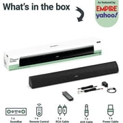 Majority Teton 120W 2.1 Channel Sound Bar with Built-in Subwoofer Powerful Home Theatre Sound | HDMI ARC, Bluetooth, Optical, RCA, USB & AUX Connectivity | Remote Control Included