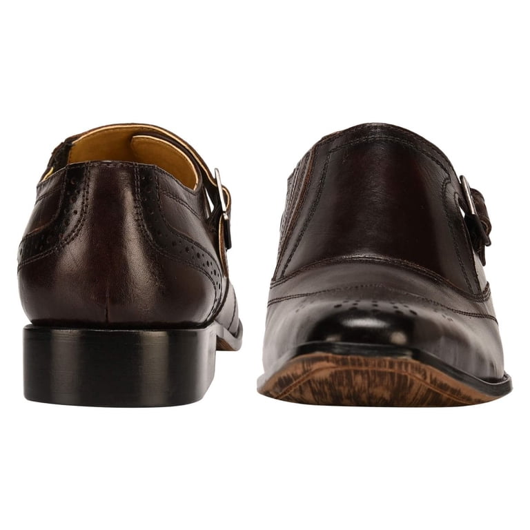 LIBERTYZENO Monk Strap Mens Leather Formal Business Wingtip  display picture 2