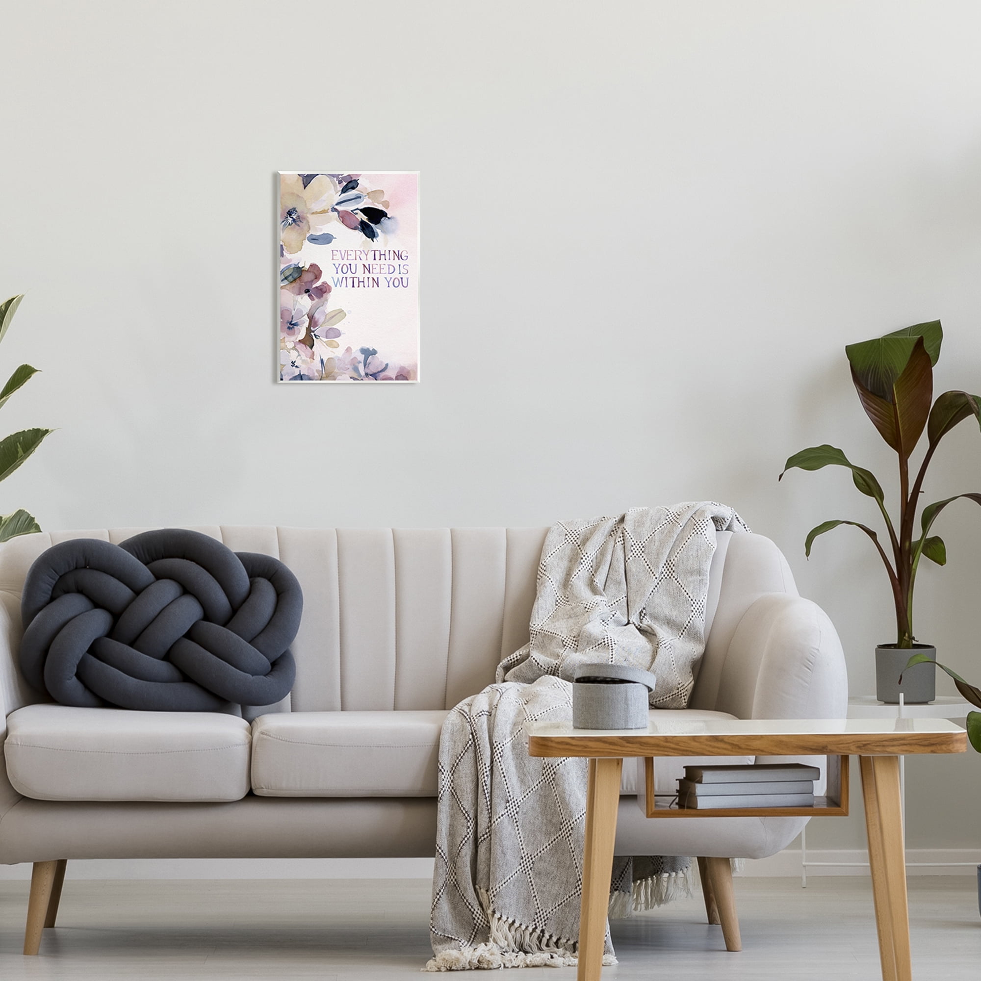 Stupell Industries Everything You Need Floral Phrase Inspirational Painting Unframed Art Print Wall Art