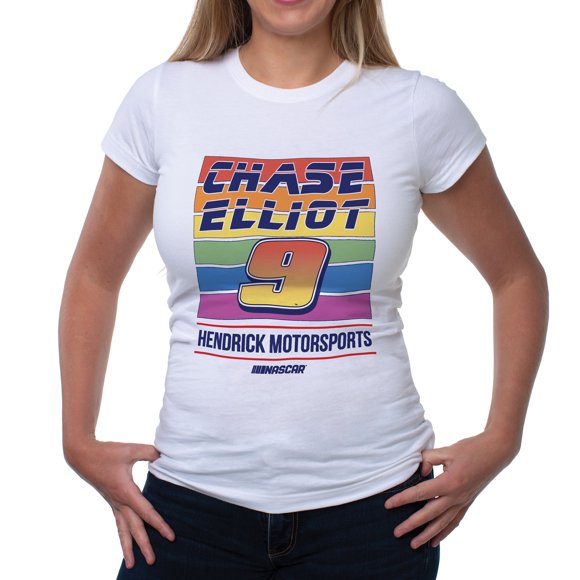 Camiseta de mujer NASCAR - Chase Elliot - 2 White de DelSol para mujer - 1 pieza de camiseta (2XL)