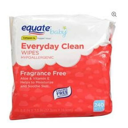 Body Electrical Wiper - Equate Baby Everyday Clean Wipes, Fragrance Free (240 ct)